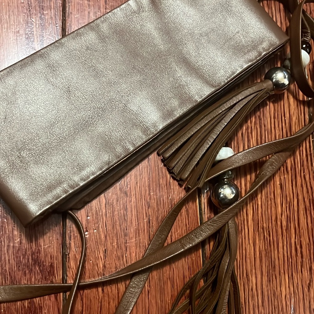 MaxMara Elia Tassel Leather Obi belt in dark brown leather. - Picture 5 of 5